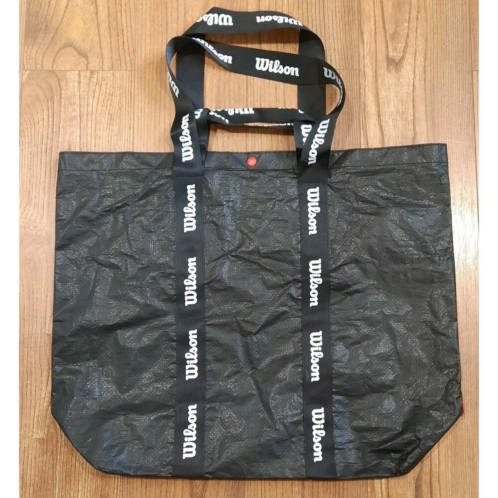 Large Wilson Black/White Reuseable Tote Bag With Shoulder Strap And Handles XLNT